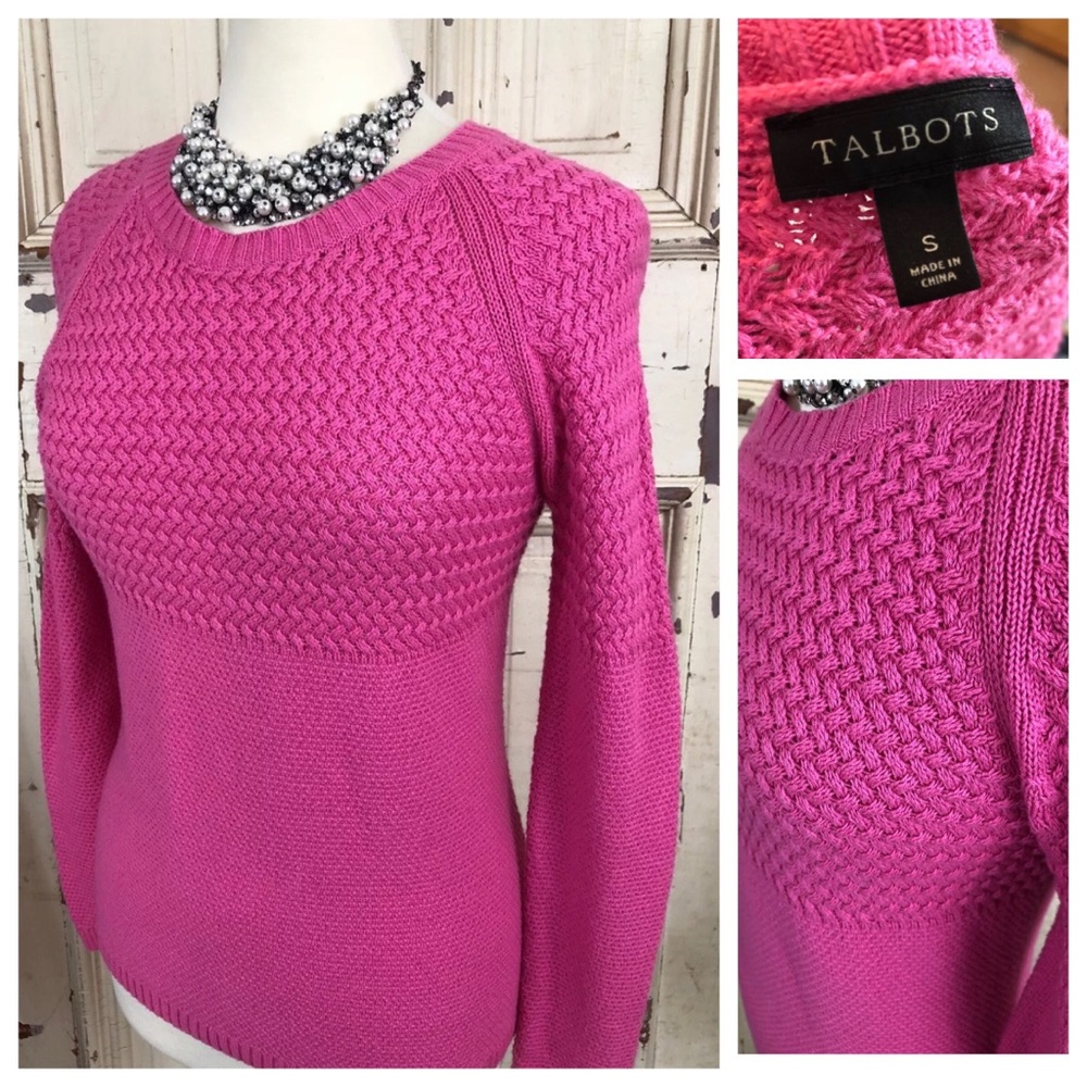 🛍Talbots Sweater knit cashmere blend pink  A13